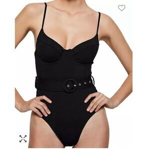 SIMKHAI Noa Belted Underwire One Piece Swimsuit NWOT Size Medium